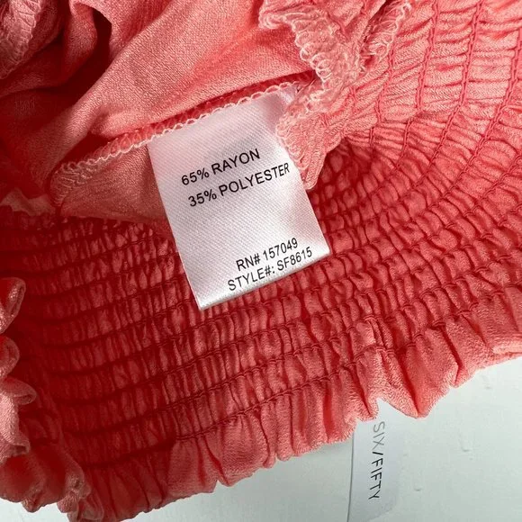 NWT Six/Fifty The Summer Tank Top Surplice Neckline Coral Size Small S NEW - Picture 7 of 10